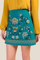 Francesca's Julia Embroidered Skirt - Forest