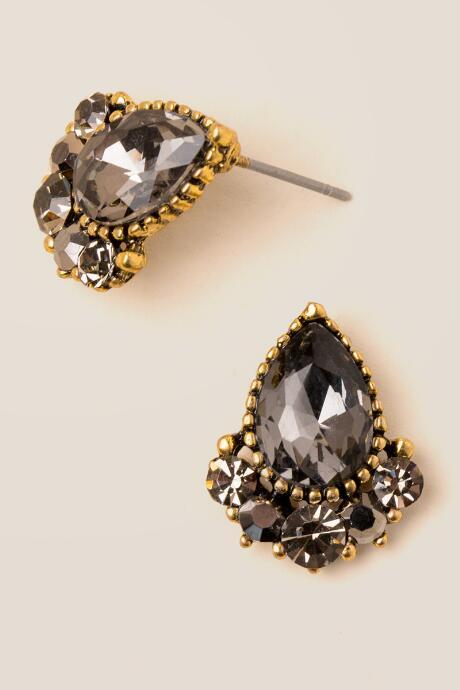 Francesca's Lauren Stud Earring - Black