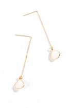 Francesca's Stacy Crackled Stone Drop Earrings - Crystal