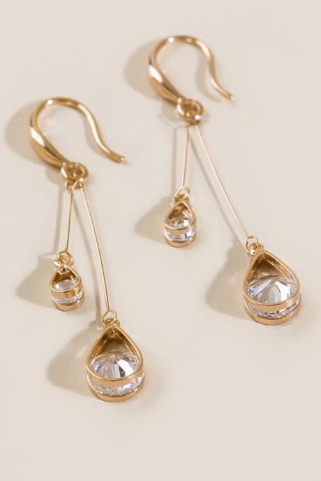 Francesca's Nina Cz Earrings - Crystal