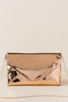 Francesca Inchess Yvonne Mirrored Envelope Clutch - Rose/gold