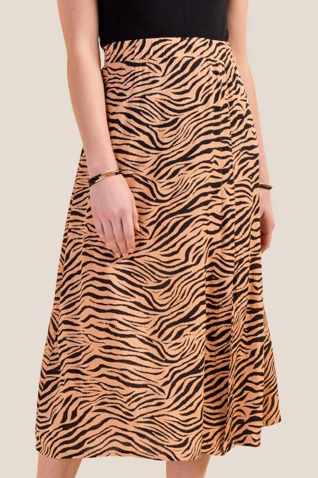 Francesca's Miranda Animal Print Midi Skirt - Rust