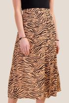 Francesca's Miranda Animal Print Midi Skirt - Rust