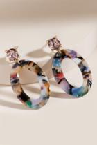 Francesca's Sarah Marbled Resin Oval Drop Earrings - Multi