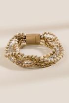 Francesca's Bria Wood Beaded Bracelet - Clear
