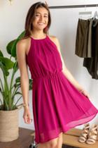 Francesca's Flawless Solid Dress - Wine