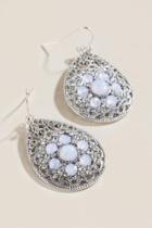 Francesca's Minka Filigree Opal Earrings - Silver
