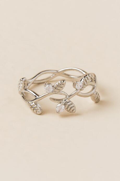 Francesca Inchess Artemis Filigree Leaves Ring - Silver