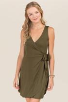 Alya Chantale Knit Wrap Dress - Dark Olive