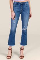 Francesca's Harper Heritage High Rise Cropped Flared Jeans - Medium Wash