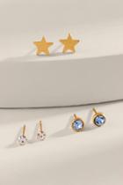 Francesca's Lillian Crystal Stud Earring Set - Light Blue