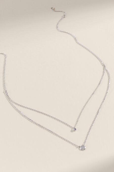 Francesca's Mariah Cubic Zirconia Layered Necklace - Silver