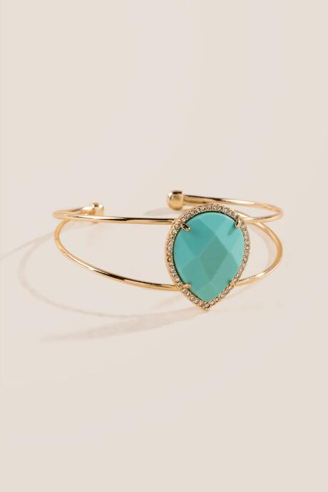 Francesca's Melanie Turquoise Teardrop Cuff - Turquoise