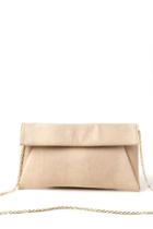 Francesca's Alice Fold-over Snake Clutch - Ivory