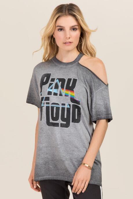 Hybrd Promotions, Llc Pink Floyd Band Cut Out Graphic Tee - Gray