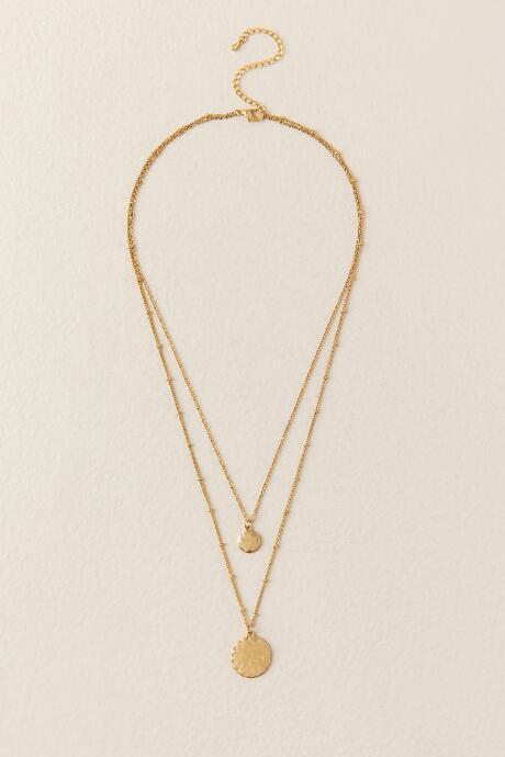 Francesca's Lytten Layered Coin Necklace - Gold