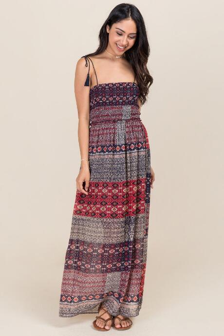 Mi Ami Erin Tassel Maxi Dress - Red