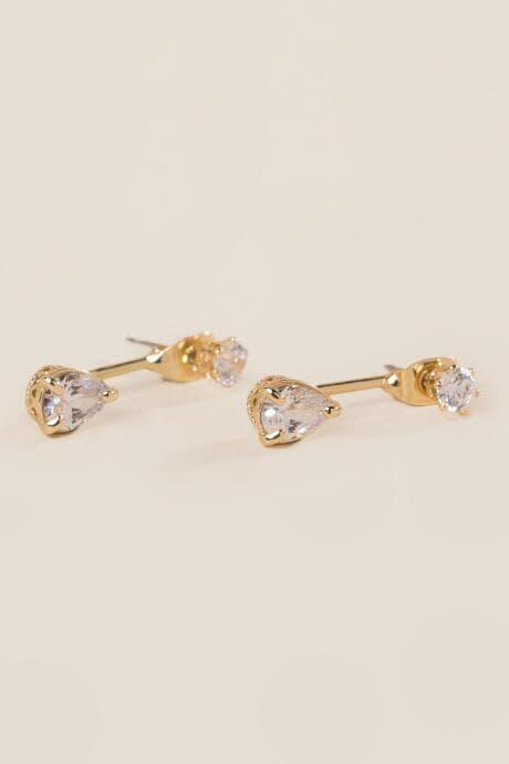 Francesca's Stratford Cubic Zirconia Ear Jackets - Crystal