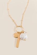 Francesca Inchess Kenzie Pearl Charm Cluster Pendant - Gold