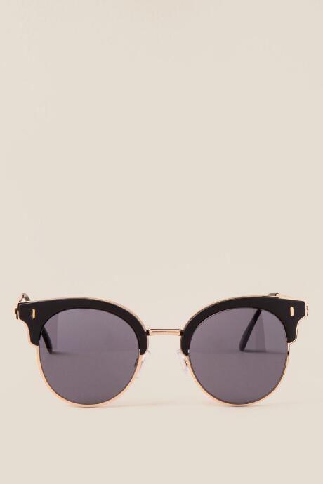Francescas Ericka Black And Gold Sunglasses - Black