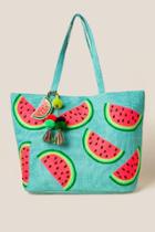 Francesca's Leni Watermelon Jute Tote - Green