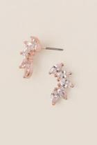 Francesca's Cassia Cubic Zirconia Stud Earring In Rose Gold - Crystal