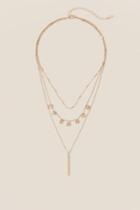 Francesca's Denise Layered Coin Necklace In Gold - Gold