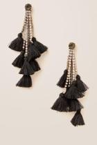 Francesca's Milana Tassel Statement Earring In Black - Black