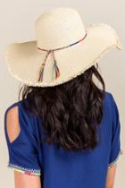 Francesca's Lena Multi-colored Friendship Bracelet Band Sun Hat - Natural