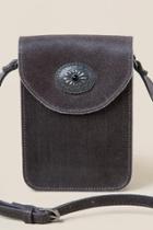 Francescas Cloe Leather Metal Circle Crossbody In Gray - Gray