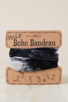 Francescas Boho Bandeau In Black Tie Dye - Black
