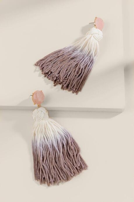 Francesca's Kelli Ombre Tassel Earrings - Gray