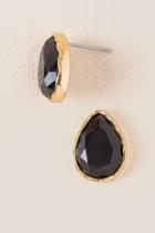 Francesca's Tia Inset Teardrop Stud - Black