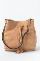 Francesca's Dawn Suede Bucket Handbag - Natural