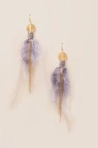 Francesca's Angela Feather Statement Earring - Gray