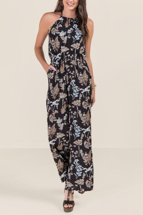 Francesca Inchess Dawn Floral Jumpsuit - Black