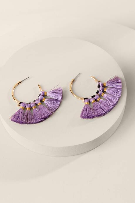 Francesca's Greta Tassel Earrings - Lavender