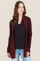 Blue Rain Tatum Shawl Collar Sweater Wrap - Wine