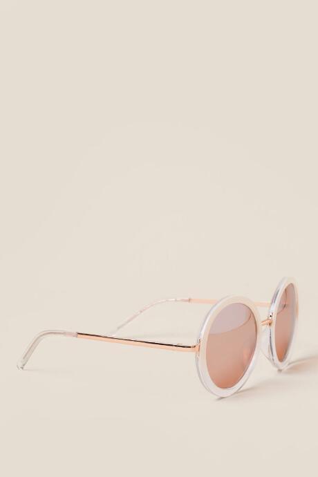 Francesca's Yoko Round Sunglasses - Ivory