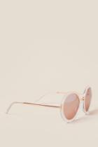 Francesca's Yoko Round Sunglasses - Ivory