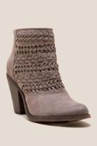 Fergalicious Wanderer Distressed Woven Ankle Boot - Taupe