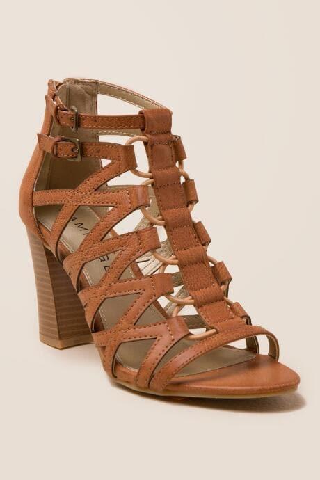 Rampage Elsies Caged Block Heel - Natural