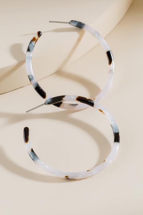 Francesca's Mina Tortoise Hoop Earrings - Brown