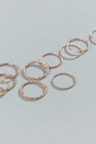 Francesca Inchess Alpena Brass Band Ring Set In Rose Gold - Rose/gold
