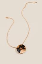 Francesca's Lydia Circle Pendant Necklace - Amber