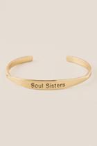 Francesca's Soul Sister Brass Cuff Bracelet - Gold