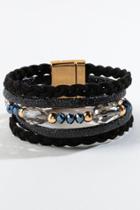 Francesca's Charis Braided Wrap Bracelet - Black