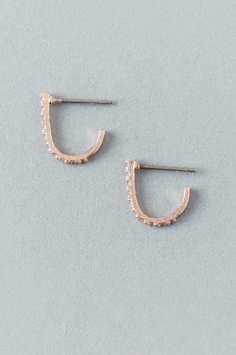 Francescas Dana Cubic Zirconia Hoop Earring In Rose Gold - Rose/gold