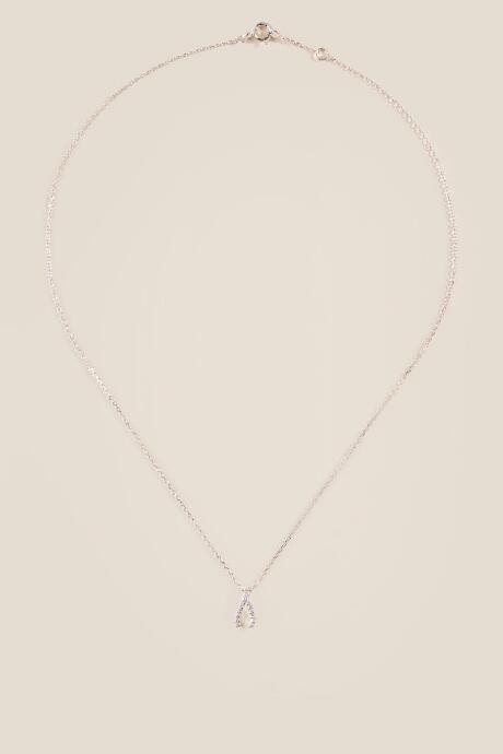 Francesca's Wishbone Crystal Pendant Necklace - Silver
