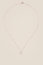 Francesca's Wishbone Crystal Pendant Necklace - Silver